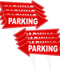 Outdoor Event Parking Signs With Stakes, 8 Pack, 17x6 Inches, Double Sided Arrow Signs For Left And Right Traffic