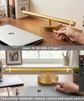 IZOKIN Battery Operated Wall Sconce Set of 2 Peel and Stick with Remote on desk with laptop and remote control.