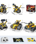 Epic 5 In 1 Robot Building Kit For Kids With 520 Pieces, showcasing models and dimensions