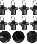 Cool Black Bungee End Caps for Deck Sunblinds And Roller Shades Fits 8 Pack With Snug Plug Install For Smart Patio Shade Systems That Stay Secure And Look Totally Fresh Without Looking Cheap Or Flimsy, black plastic with metal ring