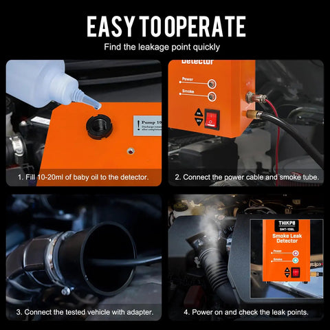 Automotive Smoke Machine with Built In Air Compressor, 12V DC Leak Detector for EVAP Vacuum and Turbo Leaks in use