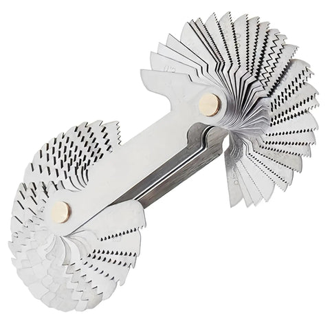 All In One Thread Gauge Set With Whitworth 55 Degree And Metric 60 Degree US 60 Degree Imperial And SAE Pitch Gauges With Locking Mechanism