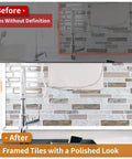 Peel And Stick White Molding Trim For Walls And Borders Flexible Self Adhesive Edging For Window Frames And Backsplash Tiles 30 Ft Roll Heat And Water Resistant No Fuss To Install And Remove applied around tiles for polished look