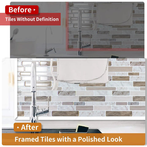 Peel And Stick White Molding Trim For Walls And Borders Flexible Self Adhesive Edging For Window Frames And Backsplash Tiles 30 Ft Roll Heat And Water Resistant No Fuss To Install And Remove applied around tiles for polished look