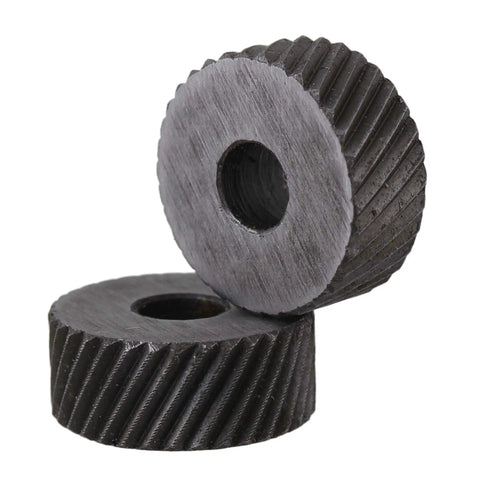 Two Piece Anilox Knurling Tool Set With 1.5mm Pitch Diagonal Coarse Knurl Wheel 19x8mm Built From Steel Perfect For DIY Pros