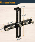 Dimensions of Cabinet Hardware Doweling Jig Kit With Titanium Coated Drill Bits for knobs handles pulls, DIY adjustable