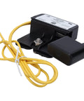 HVAC Condensate Overflow Safety Switch Pan Mount With 18 Inch Leads, 48 VAC DC, 5 Amp, Mounts To Condensate Pan To Stop Overflow When Drain Fails, Reliable Drain Safety Sensor For AC Systems. Black pan-mount switch with yellow leads