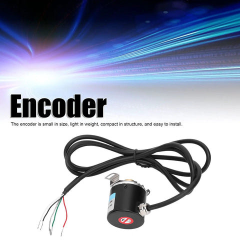 Two Phase Hollow Shaft Incremental Rotary Encoder 3000 To 6000 RPM DC 5 To 24V With 5 Point 7 Foot Cable Industrial Automation Sensor For Motors CNC Robotics Lightweight Durable Easy Install, black wired encoder