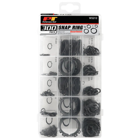 External Snap Ring Assortment Kit 300 Pieces With 18 Popular Sizes Re Sealable Storage Case Your Go To Garage Essential