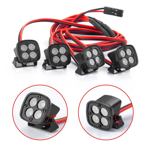 Lit LED RC Light Strips Kit for Axial SCX10 90027 TRX4 TRX6 D90 Wraith RR10 1/10 RC Crawler Cars, front light spotlight, durable.