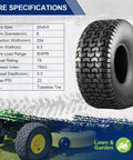 20x8.00-8 Lawn Mower Tires Set Of 2 Tubeless 4 Ply Riding Lawn Tractor Tires With 965 Lb Capacity Non Highway Replacement