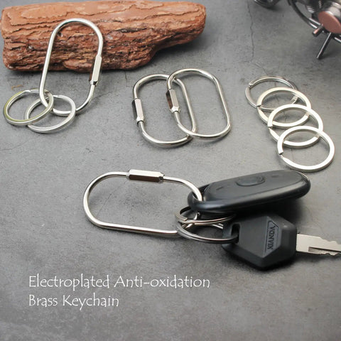 Solid Brass Carabiner Keychain Clip With Screw Lock Built To Last Rugged Key Organizer For Keys Purse Charms