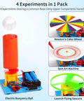 Four experiments from Seven In One STEM Kit For Kids Ages Eight To Twelve With Electric Motor Building And Seven Totally Fun Experiments.