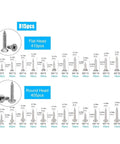 815 Piece 304 Stainless Steel Wood Screw Kit M3 M4 M5 M6 Self Tapping Set With Flat Pan And Truss Heads Cross Recessed Drive