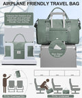Travel Duffel With Shoes Compartment And Wet Pocket For Women And Men Airport Friendly Carry On Gym Bag on suitcase