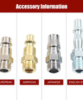 Four adapter types for Universal Pneumatic CV Joint Boot Installation Tool Kit, including European, American, Japanese, English-style.