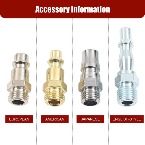 Four adapter types for Universal Pneumatic CV Joint Boot Installation Tool Kit, including European, American, Japanese, English-style.