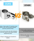 Four Pack 316 Stainless Steel Bimini Top Hardware For Seven Eighths Inch Fit Marine Grade Rustproof Gear For Saltwater Boats Durable 22mm Mounts And Fittings Kit Easy Install Long Lasting Performance; 316 clamp vs rusted clamp