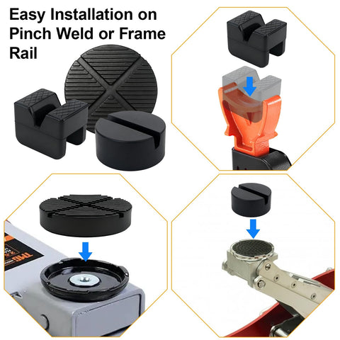 Universal Jack Pad Set For Floor Jacks And Stands High Density Rubber Pads Protect Pinch Welds And Frame Rails