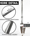 Detail of 12 Inch Straight Shooter Stainless Steel Bayonet Wiper Blades Set Of Two with polished stainless steel frames and premium grade rubber.
