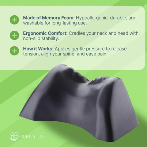 Ergonomic memory foam Suboccipital Release Tool For Pivotal Therapy And TMJ Device, relieving neck, shoulder, back pain.