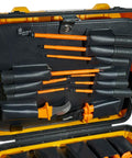General Purpose Insulated Tool Kit 1000-Volt Rated 22-Piece Set in lockable 3-pallet case, interior view