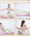 Women using Figure 8 Resistance Band With Handles For Arm Back Shoulder Training And Full Body Workouts, 3 Color Set.