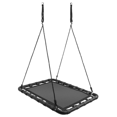 Outdoor Platform Swing For Kids With Rectangular Mat Chair For Tree Or Swing Set Playground Includes Accessories 40 By 30 Inches Black Rectangle