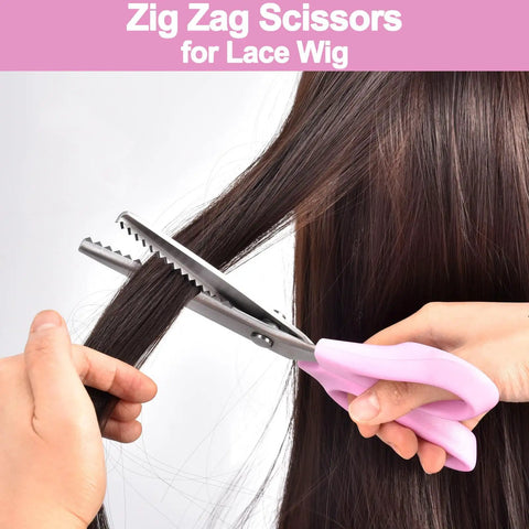 9 Inch Pinking Shears For Fabric Cutting And Crafting, Zigzag Scissors With Heavy Duty Stainless Steel Blade And Serrated Edge, Ultra Sharp And Durable For Tailors, Pros, Quilters, Dressmakers, Scrapbooking, Lace And Wig Work, Home DIY Projects on hair