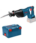 Professional Grade Cordless Saber Saw Delivering Smooth Operator Performance And Badass Cutting Power For Heavy Duty Renovations and Real Deal Work On Any Job Site with battery pack and storage case.