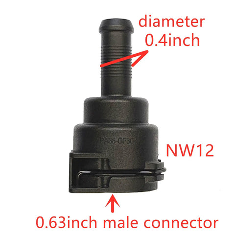 Slick Badass NW12 Coolant Hose Connector For BMW VW Audi Radiator Pipe Joint, 0.63 inch male connector, 0.4 inch diameter.