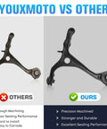 Comparison of Acura TL Front Lower Control Arms With Ball Joints, highlighting precision machining and durability benefits.