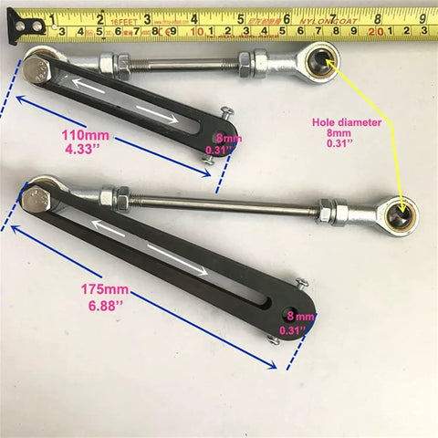 Reciprocating Motor Rocker Arm For Electric Linear Actuator With Adjustable Stroke 30-200mm, Steel Crankshaft Linkage For Push Pull Motion, 12mm Hole Bore, Heavy Duty DIY Automation Component For Precise Actuation, black steel rocker arms with 8mm bore