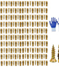 100 pack of 6x14mm short expansion hinge repair screws kit for cabinet door hinges, stripped thread repair, with gloves