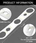 Illustration of Five In One Bottom Bracket Wrench For 39mm 40.5mm And 44mm External Bearing Cups With 16 Notches, Cr V Steel Ni Cr Plating, showing dimensions and details.