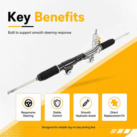 Fresh Hydraulic Power Steering Rack And Pinion Fits Ram 1500 Trucks From Years 2006 Through 2012, showcasing smooth steering response benefits.