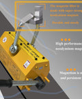 Heavy Duty Neodymium Magnetic Lifter Featuring Tough As Nails Build And Slick Toggle Release For Steel Plates And Scrap Handling Boasts Beast Mode Grip Up To 4409 Pounds with strong neodymium magnets.
