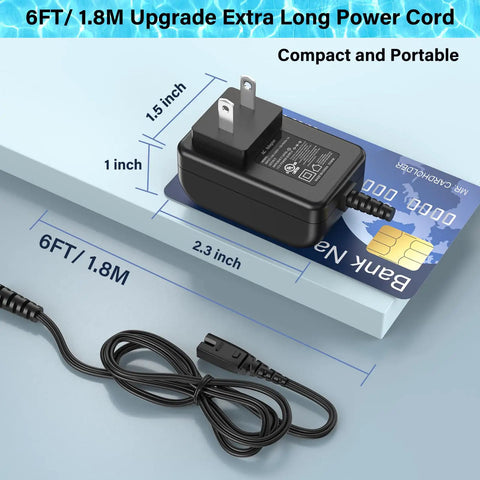 8.4V Pool Cleaner Charger For Water Tech Vacuums And Your Go-To Power Adapter Compatible With LC099-2SK on table with cord