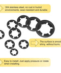 Internal Tooth Lock Washers Set, 40 pcs, M14 X 28mm and M16 X 28mm, displayed with smooth, burr-free surface description.