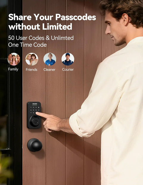 Built Tough Keyless Entry Door Lock With Rapid Fingerprint Keypad Smart App Control Auto Lock Design For Front Door No Sweat Install And Straightforward One Time Code Access