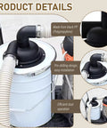 197 Mm Black Cyclone Separator Cover With Elbow Pre-Drilled Replacement For Dust Collection System Vacuum Accessories mounted on a vacuum.