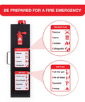Heavy Duty Fire Extinguisher Cabinet With Alarm And Secure Lock Featuring Clear Breakable Acrylic Window, showing fire safety plan instructions.