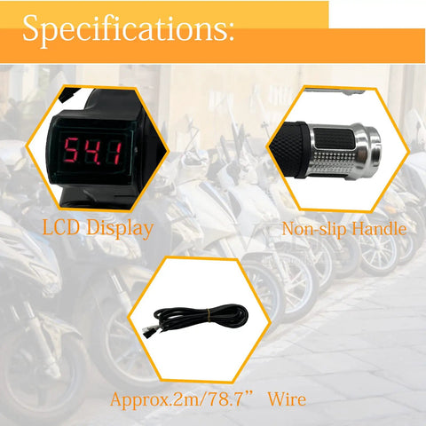 Universal E Bike Throttle Grip With LCD Voltage Display For Scooters And Bicycles Auto Detect 12V To 84V Silver Aluminum Alloy And Rubber Smooth Grip Easy Install Compatible With Most Electric Vehicles