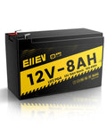 12V 8Ah LiFePO4 Battery With Built In 5A BMS For Deep Cycle Power, 4000 Cycles, black and yellow battery pack