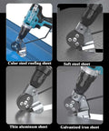 Beast Drill Nibbler Sheet Metal Cutter Attachment for electric drills cutting color steel, soft steel, thin aluminum, and galvanized iron sheets.