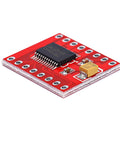 Red TB6612FNG dual DC motor driver module pack of 3 for DIY robots and hobby builds, H-bridge controller with protective features, side view.