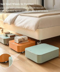 Under-bed storage using Mini Fixed Caster Wheels Half Inch Low Profile Plate Non Swivel 8 Pack Non Marking Rubber Caster Wheels