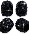 4Pcs Bling Crystal Diamond Tire Valve Caps Set Premium Dustproof Universal Wheel Stem Covers For Cars SUVs Trucks