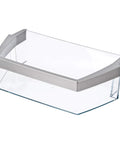 Clear Genuine OEM Door Lower Bin replacement for refrigerators, 381x254x203mm, see-through design for fresh storage.