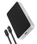 Straight Fire 80Gbps M.2 NVMe SSD Enclosure Portable External Drive with silent build and two black data cables.